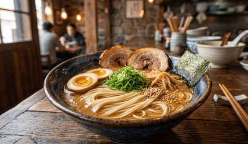 O casamento perfeito: Por que o caldo shoyu tonkotsu pede um macarrão Gyaku-giri 
