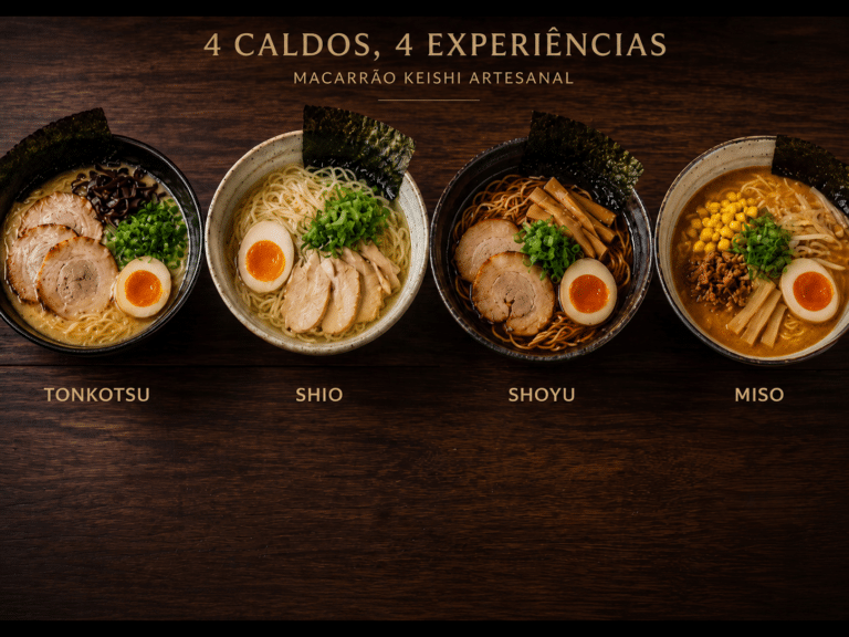 Caldo de ramen: como a escolha do macarrão Keishi potencializa cada tipo de base